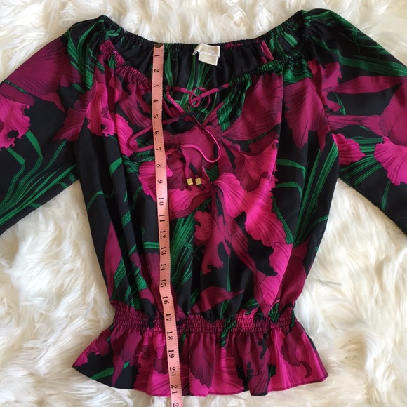 MICHAEL Michael Kors Floral Print Peasant Blouse - Picture 4 of 11